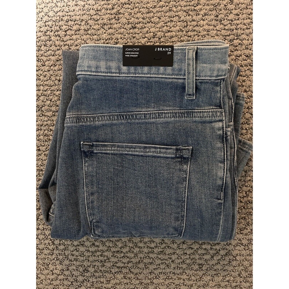 J Brand Women’s 29 Joan Wide Leg Crop Jeans Blue Super High Rise Stretch New NWT